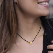 Just Be Black Cord with 14K Gold Vermeil Pendant
