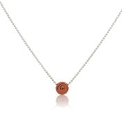 BE CREATIVE - Sterling Silver Ball Chain Necklace with Orange Pendant