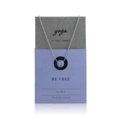 BE FREE - Sterling Silver Ball Chain Necklace with Blue Pendant