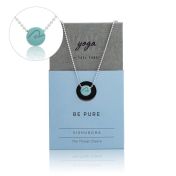 BE PURE - Sterling Silver Ball Chain Necklace with Light Blue Pendant
