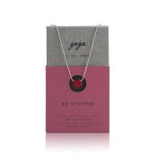 BE STRONG - Sterling Silver Ball Chain Necklace with Red Pendant