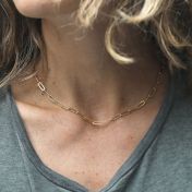 18K Gold Plated Paper Clip Necklace