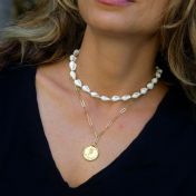 Shells Necklace with 3mm goldfield beads