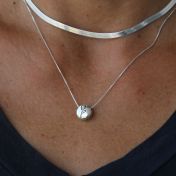 Be Strong Pendant With Diamond Box Chain Necklace [Sterling Silver]