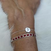 Be Strong - Red Woven Sterling Silver Bracelet