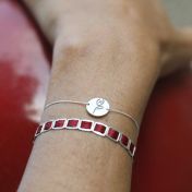Be Strong - Red Woven Sterling Silver Bracelet