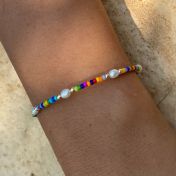 Colorful beads and Pearl Bracelet