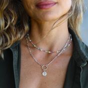 Just Be - Yoga Pose & Mantra Sterling Silver Bold Link Necklace