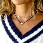 Be Strong with a diamond Black Cord with Sterling Silver Pendant