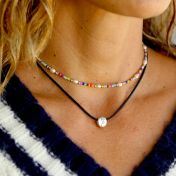 Colorful beads and Pearl Necklace
