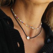 Be Strong with a diamond Black Cord with Sterling Silver Pendant