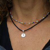 Be Strong Black Satin Cord with Sterling Silver Pendant