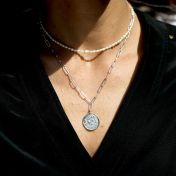 Be Strong Medallion - Sterling Silver Bold Link Necklace