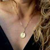 Be Strong Medallion - 18K Gold Plated Bold Link Necklace