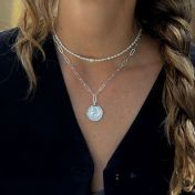 Be Strong Medallion - Sterling Silver Bold Link Necklace