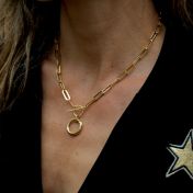 Paperclip Mantra Necklace in18K Gold Plated 