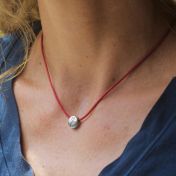 Be Strong Red Italian Cord with Sterling Silver Pendant