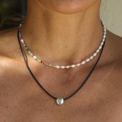 Half and half pearls & colorful beads Necklace