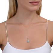 BE CREATIVE - Tail Sterling Silver Necklace with orange Crystal