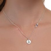 JUST BE - Sterling Silver Necklace with a purple Crystal