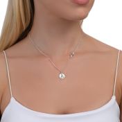 JUST BE - Sterling Silver Necklace with a purple Crystal