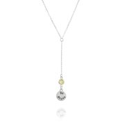 BE BRAVE - Tail Sterling Silver Necklace with yellow Crystal