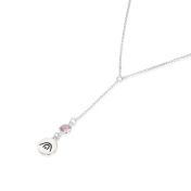 BE CREATIVE - Tail Sterling Silver Necklace with orange Crystal