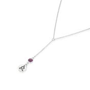 JUST BE - Tail Chain Sterling Silver Necklace purple Crystal