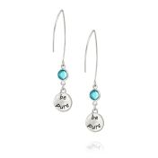 BE PURE -  Sterling Silver Earrings with light blue Crystal