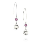 JUST BE - Sterling Silver Earrings with a purple Crystal