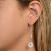 BE LOVE -  Tail Sterling Silver Earrings with green Crystal