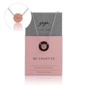 BE CREATIVE - Sterling Silver Ball Chain Necklace with Orange Pendant
