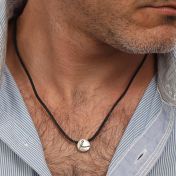 Men's Be Love Sterling Silver Pendant on Black Cord