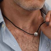 Men's Be Love Sterling Silver Pendant on Black Cord