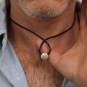 Men's Be Love Sterling Silver Pendant on Black Cord