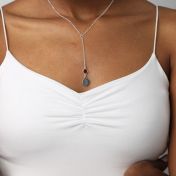 BE STRONG -  Tail Sterling Silver Necklace with red Crystal