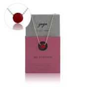 BE STRONG - Sterling Silver Ball Chain Necklace with Red Pendant