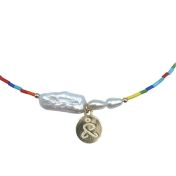 JUST BE -  14K Gold vermeil pendant with baroque pearl necklace