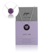 JUST BE - Sterling Silver Ball Chain Necklace with Purple Pendant