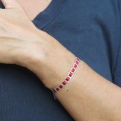 Be Strong - Red Woven Sterling Silver Bracelet