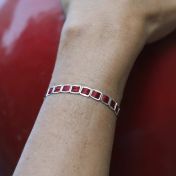 Be Strong - Red Woven Sterling Silver Bracelet
