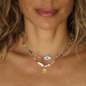 JUST BE -  14K Gold vermeil pendant with baroque pearl necklace