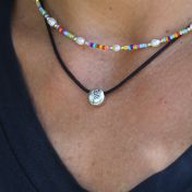 Be Strong Black Cord with Sterling Silver Pendant