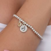 BE BRAVE - Sterling Silver Beads Bracelet with yellow Crystal