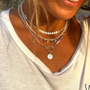 Just Be - Yoga Pose & Mantra Sterling Silver Bold Link Necklace