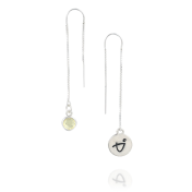BE BRAVE -  Tails Sterling Silver Earrings with yellow Crystal