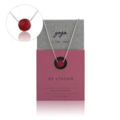Be Strong - Sterling Silver Box Chain Necklace with Red Pendant