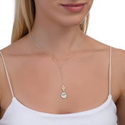 BE BRAVE - Tail Sterling Silver Necklace with yellow Crystal