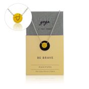 BE BRAVE - Sterling Silver Ball Chain Necklace with Yellow Pendant
