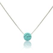 Be Pure - Sterling Silver Box Chain Necklace with light blue Pendant